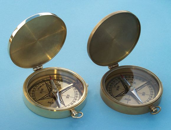 Large Brass Pocket Compasses