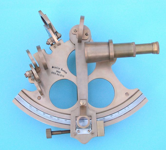 6-inch Serialized Brass Sextant with Antique Patina