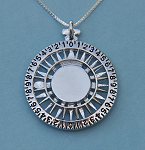 Back of Compass Rose Pendant with Working Compass, with optional Sterling Silver Chain
