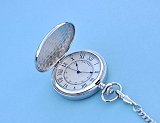 Dalvey Full Hunter Stainless Steel Pocket Watch with Lid Open