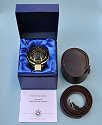 Francis Barker Brass M73 Presentation Compass with Leather Case, Gift Box, and Instructions