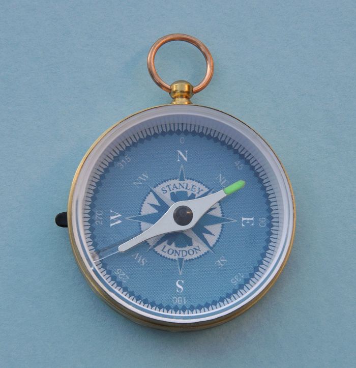 Stanley London Solid Brass Luminescent Hiking Compass