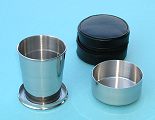 Large 5 oz. Collapsible Cup with Lid and Leather Case