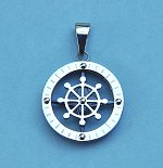 Detail of Stainless Steel Ship's Wheel Pendant without Chain