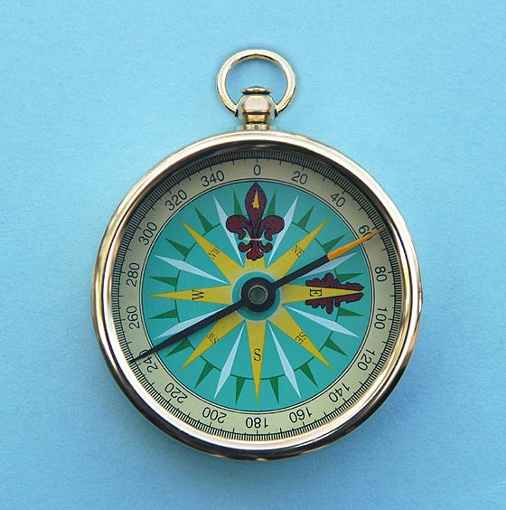 Solid brass 2-inch Open Faced Pocket Compass