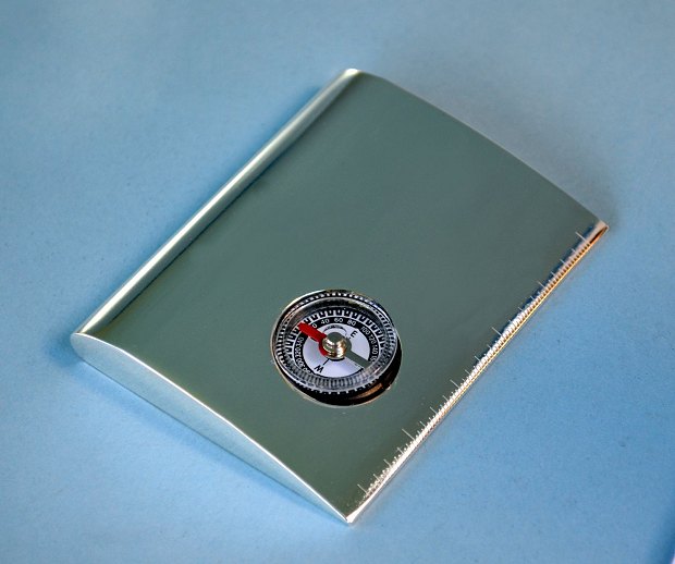 Silver Plated Airfoil Compass Paperweight Ruler