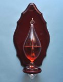 Weather Glass Barometer on Wood Plaque filled with Red Water