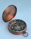 Copper-Colored Compass with Lid Open