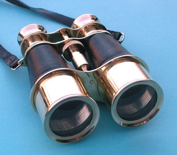 Leather Sheathed Brass Binoculars