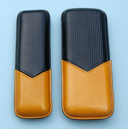 Black and Yellow Leather Cigar Cases