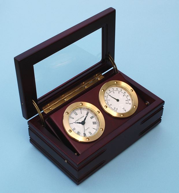 Stanley London Boxed Quartz Clock and Thermometer