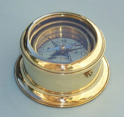 Round Brass Desk Compass