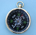 Polished Brass Pocket Compass