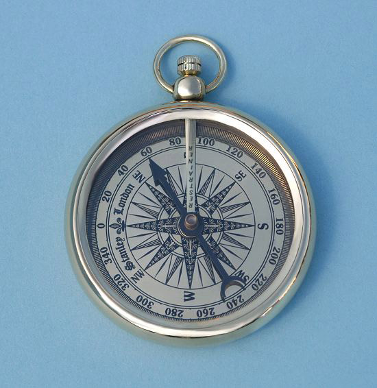 Open Faced Pocket Watch Style Compass