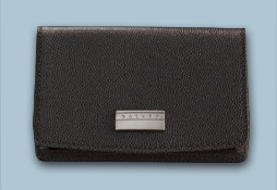 Dalvey Leather and Stainless Steel Business Card Case