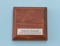 WooSolid Hardwood with Engraved Brass Plaque