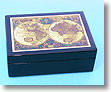 Black Lacquered Nautical Old World Map Box