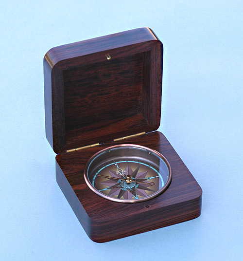 Rosewood Captain's Desk Compass