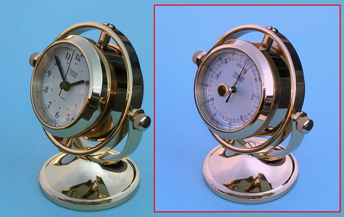 Skipjack Combination Gimbaled Clock and Barometer