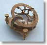 Antique Brass Sundial Compass with Hardwood Case