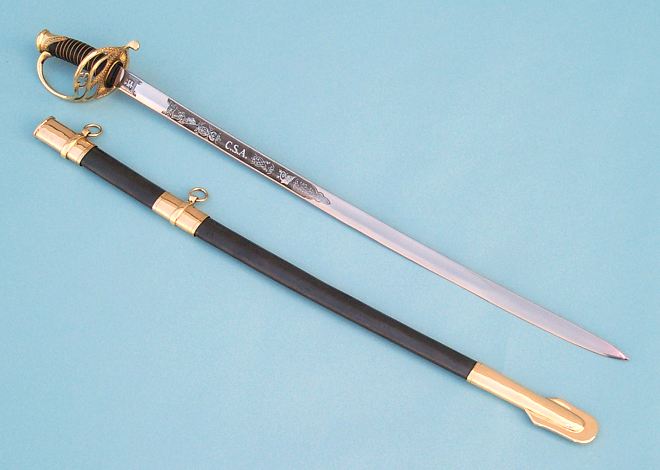 Confederate Cavalry Officer's Sword with CSA Etched Blade